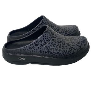 OOFOS | Shoes | Oofos Leopard Print Gray Black Slip On Comfort Clog Limited  Edition Womens 8 | Poshmark
